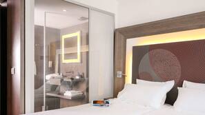 1 slaapkamer, luxe beddengoed, een gratis minibar, een kluis op de kamer