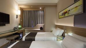 In-room safe, blackout curtains, iron/ironing board