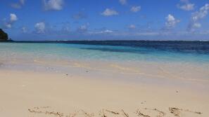 On the beach, white sand, snorkeling, beach bar