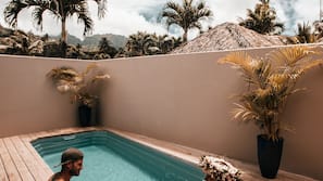 15 outdoor pools, pool loungers