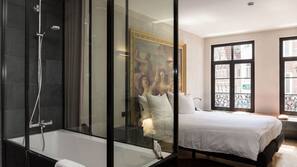 Premium bedding, down comforters, pillowtop beds, individually decorated