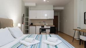 Iron/ironing board, free cots/infant beds, free WiFi, linens