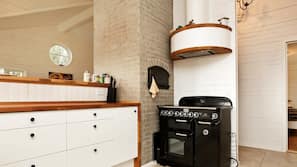 Fridge, microwave, hob, dishwasher
