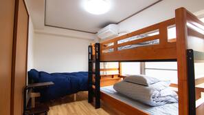 Desk, free WiFi, bed sheets