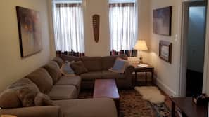 TV, DVD player, toys, books
