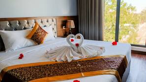 Premium bedding, Select Comfort beds, minibar, blackout curtains