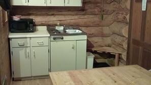 Microwave, coffee/tea maker, cookware/dishes/utensils