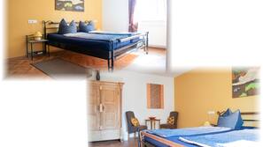 Individually furnished, laptop workspace, free cots/infant beds