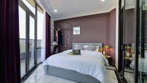 Premium bedding, down comforters, memory foam beds, free minibar items