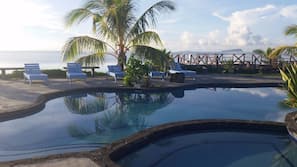 Outdoor pool, sun loungers