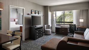 Premium bedding, desk, iron/ironing board, free cribs/infant beds