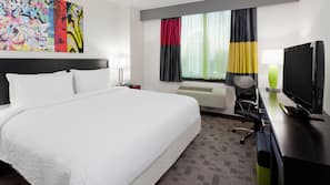 Hypo-allergenic bedding, down comforters, pillowtop beds, in-room safe