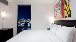 Hypo-allergenic bedding, down comforters, pillowtop beds, in-room safe