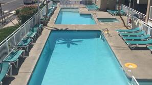 2 outdoor pools, sun loungers