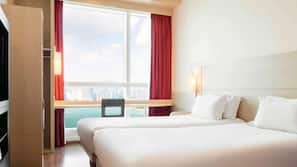 In-room safe, desk, laptop workspace, blackout curtains