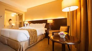 Memory foam beds, minibar, in-room safe, desk