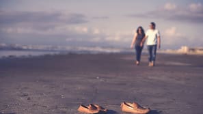 On the beach, beach towels