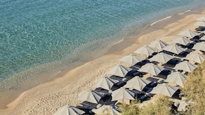 On the beach, beach towels, beach massages