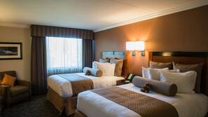 Premium bedding, pillowtop beds, in-room safe, cribs/infant beds