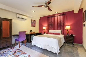 Junior Suite, Private Pool | In-room safe, desk, free WiFi, bed sheets