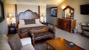 42-inch flat-screen TV with cable channels, fireplace, DVD player