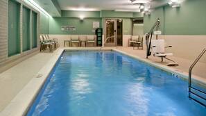 Indoor pool, sun loungers