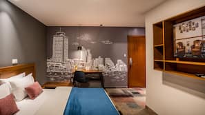 In-room safe, desk, laptop workspace, iron/ironing board