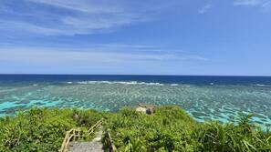 Private beach nearby, white sand