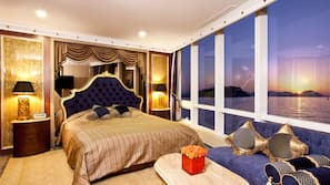 Premium bedding, down comforters, minibar, in-room safe