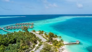 Private beach, white sand, free beach cabanas, sun-loungers