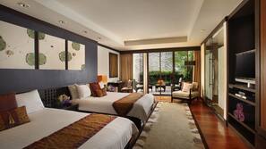 Bộ đồ giường cao cấp, minibar với thức ăn, đồ uống miễn phí