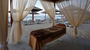 Private beach, beach massages
