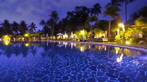 2 outdoor pools, pool umbrellas, sun loungers