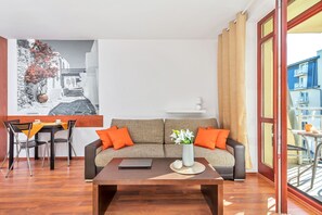 Studio, Balcony, Beachside | Living area | TV