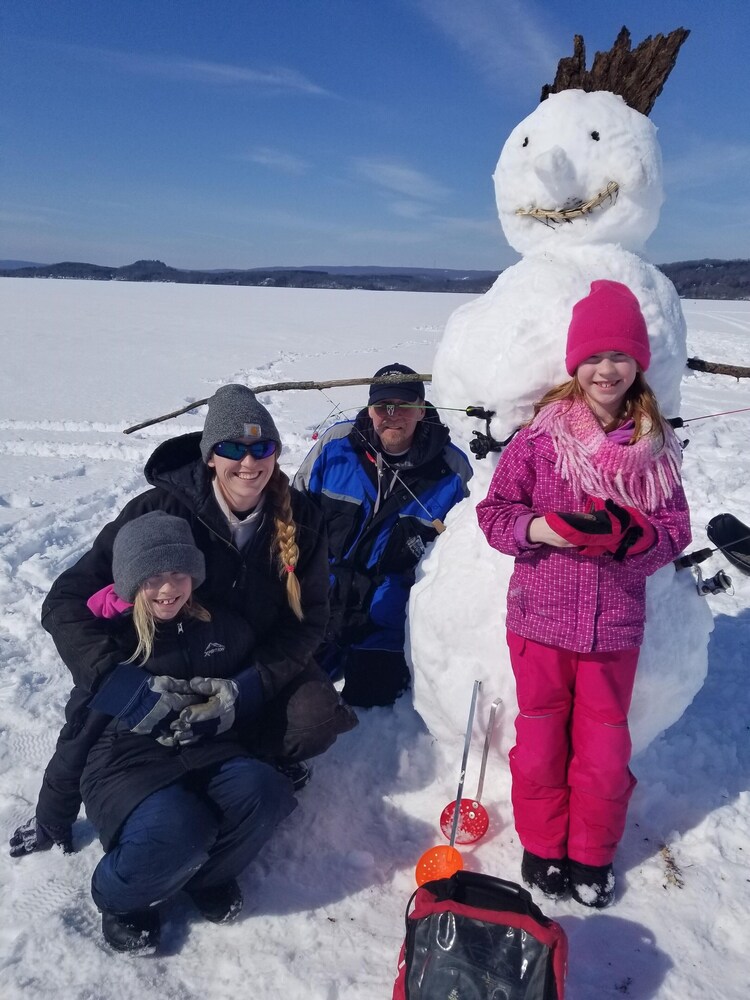 Lake Wisconsin Ice Castle. 11 ice fishing holes. Contact me for outfitting      