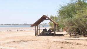 Ubicación a pie de playa, tumbonas, sombrillas y toallas de playa