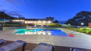 2 outdoor pools, pool umbrellas, pool loungers