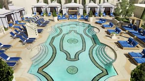 6 outdoor pools, pool cabanas (surcharge), pool loungers