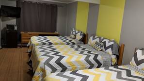 Individually decorated, individually furnished, desk, blackout drapes