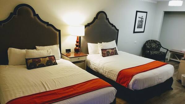 Premium bedding, free WiFi, linens