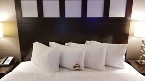 Hypo-allergenic bedding, pillowtop beds, in-room safe, desk