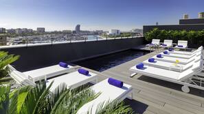 Outdoor pool, pool loungers