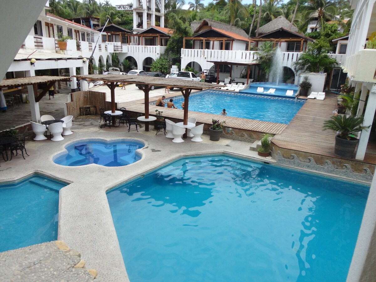 beach bungalows at hotel escondido in puerto escondido oaxaca mexico