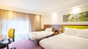 In-room safe, laptop workspace, blackout curtains, iron/ironing board