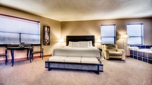 Premium bedding, down duvet, pillow top beds, desk