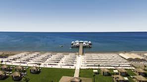 Private beach, white sand, beach cabanas, sun-loungers