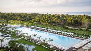Indoor pool, 5 outdoor pools, free pool cabanas, pool umbrellas