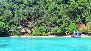 Private beach, sun-loungers, beach massages, snorkelling