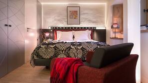 Premium bedding, free minibar items, in-room safe