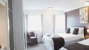 Blackout curtains, free WiFi, linens